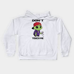 Sad Alien Character Don't Touch Me Kids Hoodie